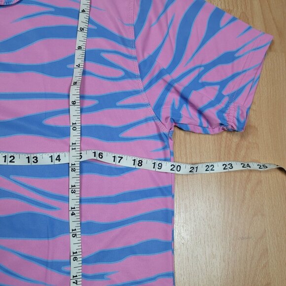 Greater Half GH Polo Shirt‎ Size Small Tiger Retro Wave Print Performance Golf - Picture 5 of 8